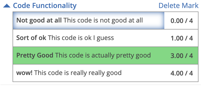 Code Functionality Grader View