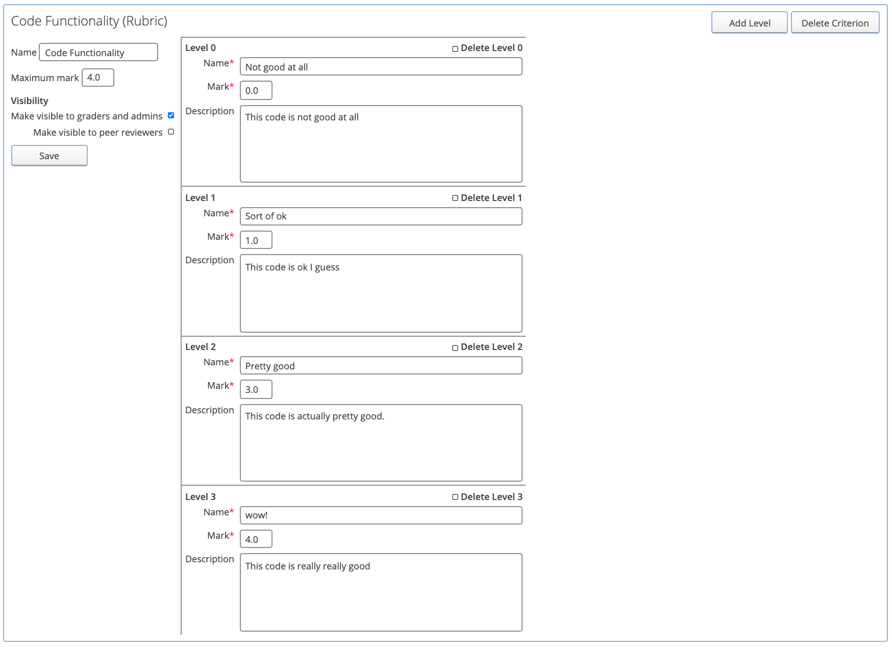 Code Functionality Edit Window