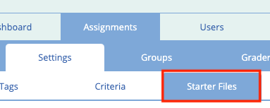 Starter Files Tab