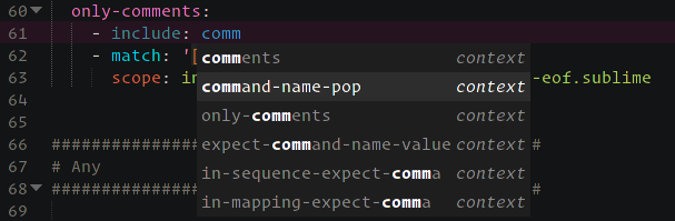 Image showing context completions