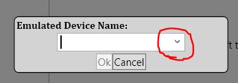 The arrow opens up some helpful suggestions when naming the emulated device