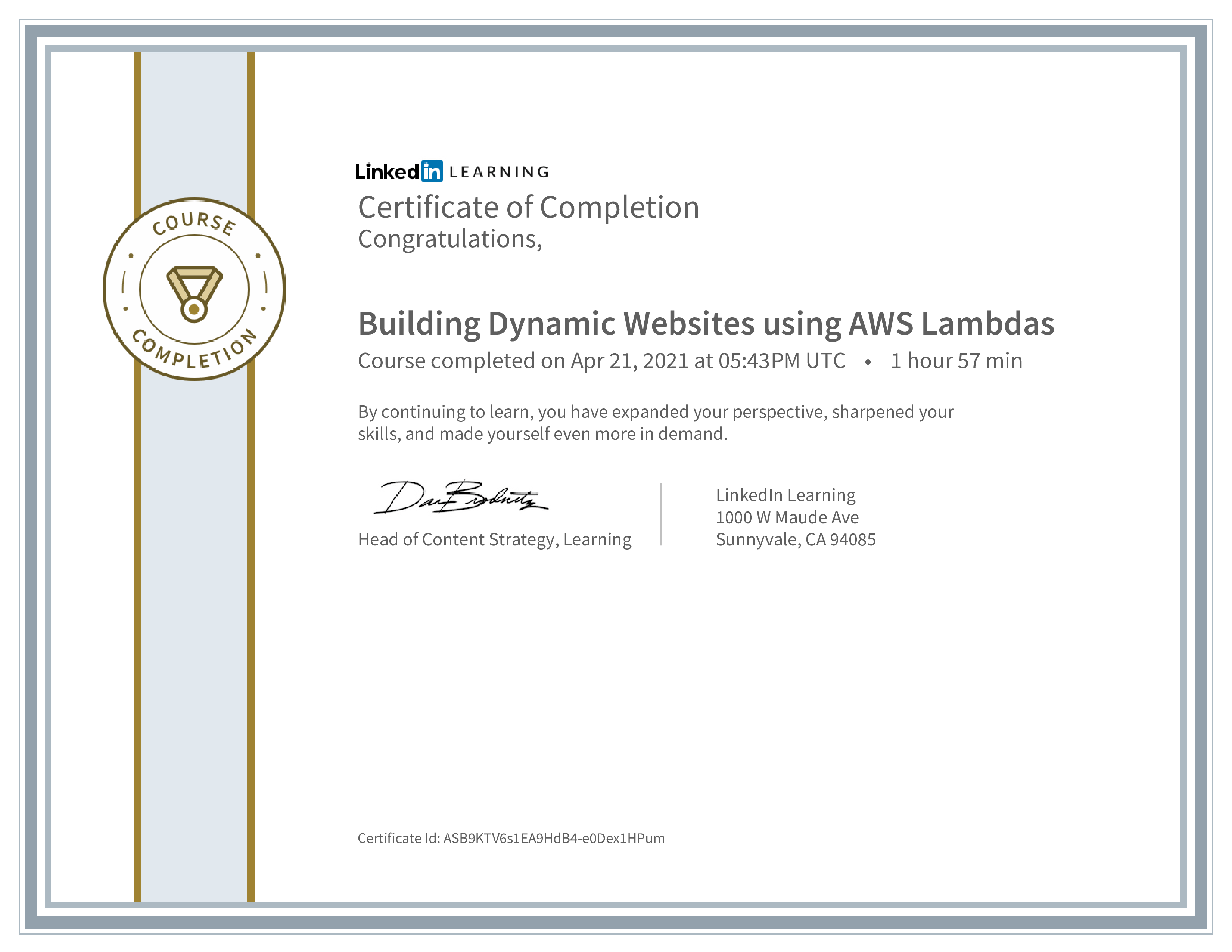 CertificateOfCompletion_Building Dynamic Websites using AWS Lambdas.png